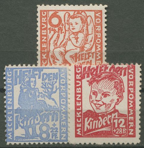 SBZ Mecklenburg-Vorpommern 1945 Kinderhilfe 26/28 postfrisch