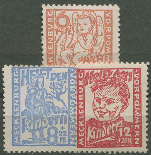 SBZ Mecklenburg-Vorpommern 1945 Kinderhilfe 26/28 mit Falz