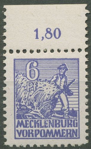 SBZ Mecklenburg-Vorpommern 1946 Freim. Kreidepapier 33 xa OR postfrisch geprüft