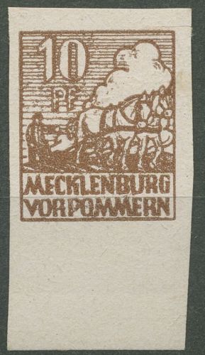 SBZ Mecklenburg-Vorpommern 1946 Freim. Kreidepapier 35 xa UR postfrisch geprüft