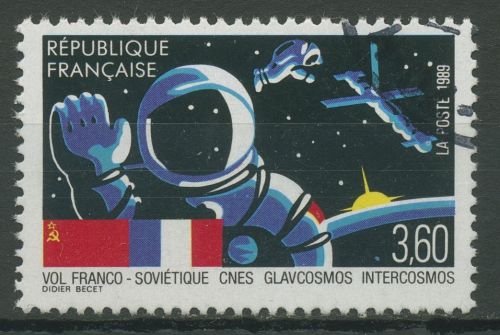 Frankreich 1989 UdSSR Weltraumflug Raumstation MIR 2707 gestempelt