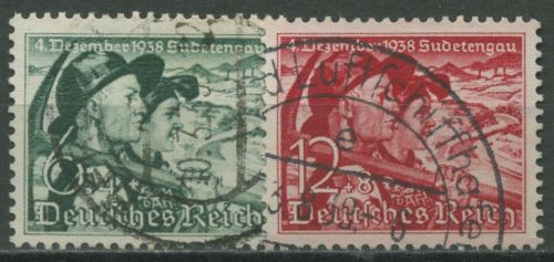 Deutsches Reich 1938 Volksabstimmung Sudetenland 684/85 y gestempelt