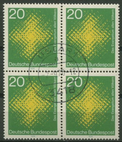 Bund 1970 Katholische Weltmission 647 4er-Block gestempelt