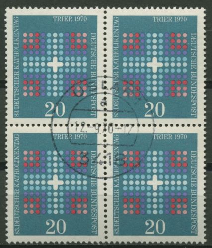 Bund 1970 Katholikentag Trier 648 4er-Block gestempelt