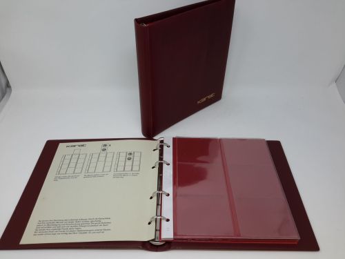 Lindner Münzalbum Karat 1106 rot + 5 Blatt K1 gebraucht (ZM32)
