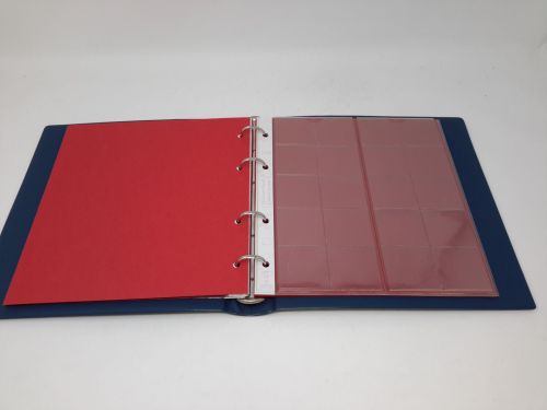 Lindner Münzalbum Karat 1106 blau + 5 Blatt (siehe unten) gebraucht (ZM33)
