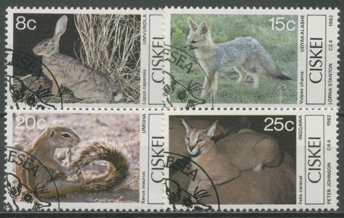 Ciskei 1982 Säugetiere Kaphase Kamafuchs Karakal 30/33 gestempelt