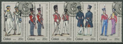 Ciskei 1983 Uniformen des 6. Infanterie-Regiments 47/51 ZD gestempelt(C40187)