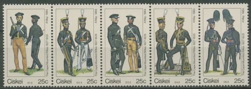 Ciskei 1984 Uniformen des Kap-Schützenregiments 65/69 ZD postfrisch (C42925)