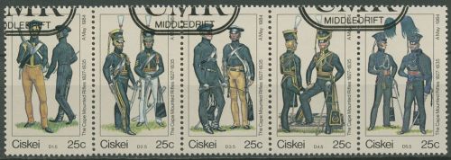 Ciskei 1984 Uniformen des Kap-Schützenregiments 65/69 ZD gestempelt (C42925)