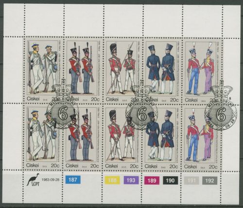 Ciskei 1983 Uniformen des 6. Infanterie-Regiments 47/51 K gestempelt (C42927)
