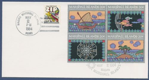 Marshall-Inseln 1984 Postalische Unabhängigkeit 1/4 ZD FDC (X41660)