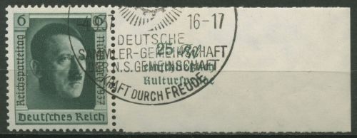 Deutsches Reich 1937 A. Hitler Einzelmarke 650 aus Block 11 gestempelt