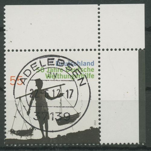 Bund 2012 Welthungerhilfe 2928 Ecke 2 mit TOP-Stempel (E6104)