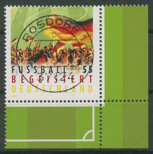 Bund 2012 Fußball 2930 Ecke 4 mit TOP-Stempel (E6110)