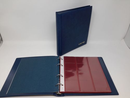 Lindner Münzalbum Karat 1106 blau + 5 Blatt (siehe unten) gebraucht (ZM35)