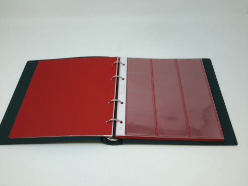 Lindner Münzalbum Karat 1106 grün + 5 Blatt (siehe unten) gebraucht (ZM36)