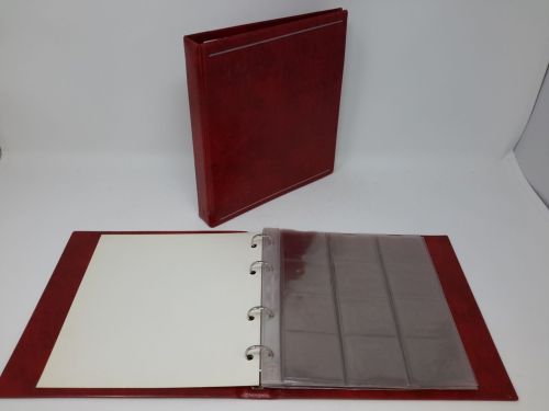 Münzalbum NUMIS rot mit 5 Blättern für 60 Münzen bis 44 mm,gebraucht (ZM37)