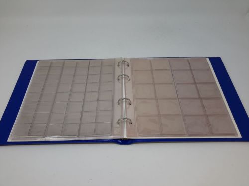 Münzalbum NUMIS blau mit 5 Blättern für 169 Münzen bis 34 mm,gebraucht (ZM38)