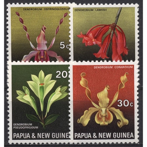 Papua Neuguinea 1969 Blumen, Orchideen 161/64 postfrisch