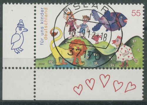 Bund 2012 Für uns Kinder Tiere 2952 Ecke 3 mit TOP-Stempel (E6207)