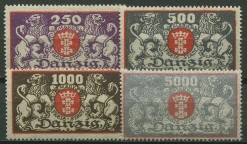 Danzig 1923 Freimarken: Großes Staatswappen 119/22 mit Falz
