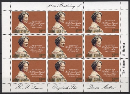 Samoa 1980 Königinmutter Elisabeth 434 Kleinbogen postfrisch (C21575)