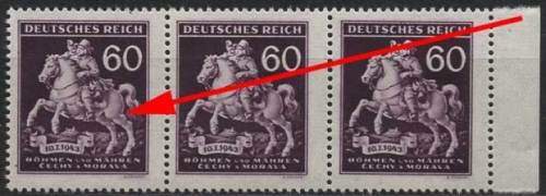 Böhmen & Mähren 113 postfrisch mit Plattenfehler XV