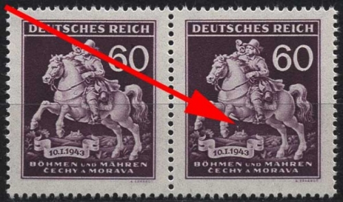 Böhmen & Mähren 113 postfrisch mit Plattenfehler XIX