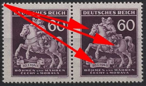 Böhmen & Mähren 113 postfrisch mit Plattenfehler XXIV