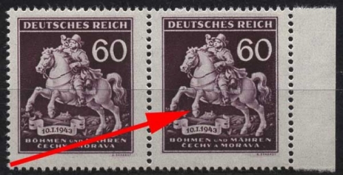 Böhmen & Mähren 113 postfrisch mit Plattenfehler XXXVI