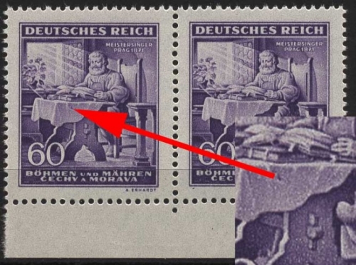 Böhmen & Mähren 128 postfrisch mit Plattenfehler XI