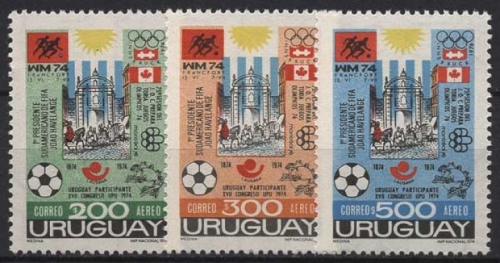 Uruguay 1974 Ereignisse Olympia UPU 1313/15 postfrisch