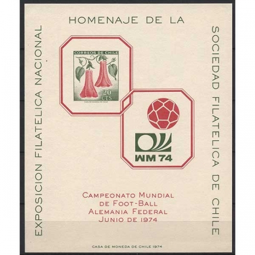 Chile 1969 Nationalblume 701 Gedenkblatt ungebraucht ohne Gummierung