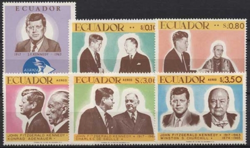 Ecuador 1967 50. Geburtstag John F. Kennedy 1374/1379 postfrisch