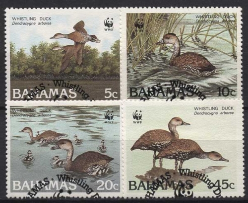 Bahamas 1988 WWF Gänse 672/675 gestempelt