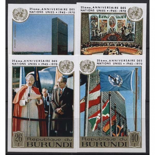 Burundi 1970 25 Jahre UNO 661/664 B postfrisch geschnitten (R9918)