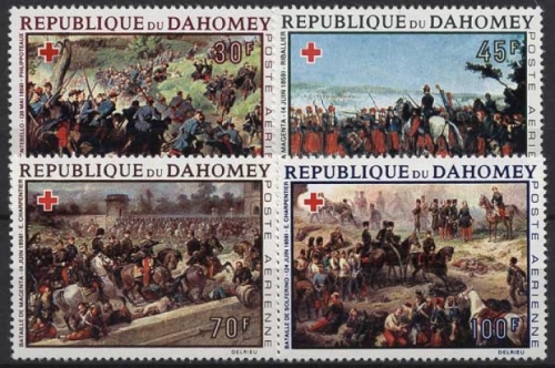 Dahomey 1968 Rotes Kreuz Gemälde französischer Maler 352/55 postfrisch