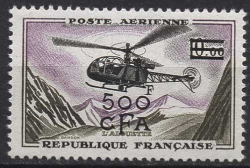 Réunion 1964 Hubschrauber mit Aufdruck 435 postfrisch