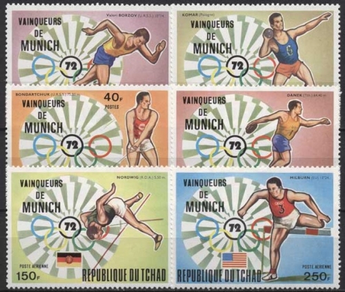 Tschad 1972 Olympische Sommerspiele München Sieger 620/25 A postfrisch