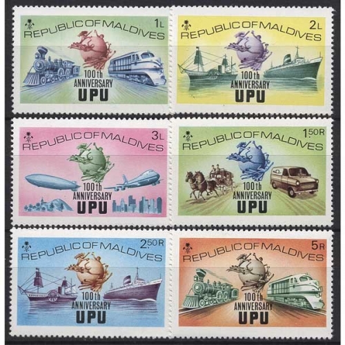 Malediven 1974 100 Jahre Weltpostverein (UPU) 514/19 postfrisch