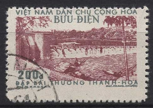 Vietnam-Nord 1956 Instandsetzung des Staudammes von Bai-Thuong 51 C gestempelt