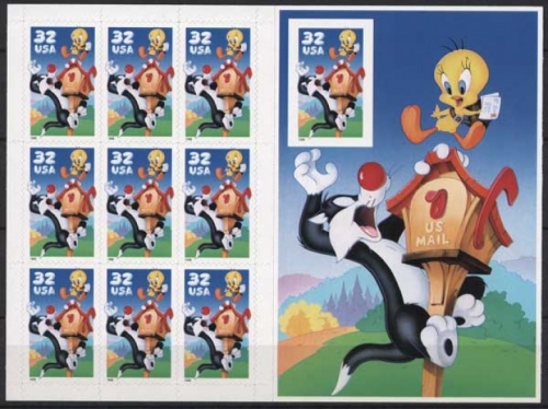 USA 1998 Sylvester und Tweety 2950 B/BA Folienblatt 45 a postfrisch (C27841)