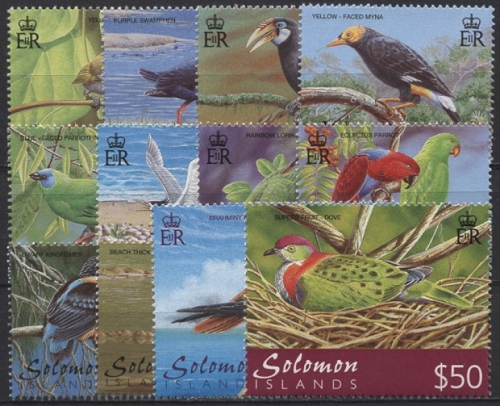 Salomoninseln 2001 Vögel 1033/44 postfrisch