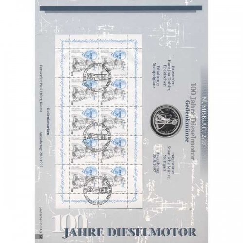 Deutschland Numisblatt 2/97 100 Jahre Dieselmotor