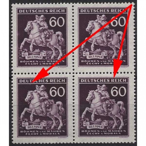 Böhmen & Mähren 113 postfrisch mit Plattenfehler XXVI und XVIIIB