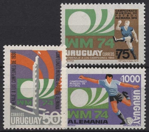 Uruguay 1974 Fußballweltmeisterschaft Deutschland 1302/04 postfrisch