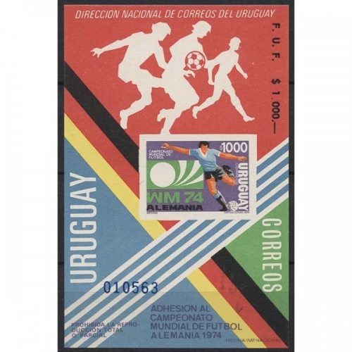 Uruguay 1974 Fußball-WM Deutschland 1304 postfrisch Sonderblock (C22551)
