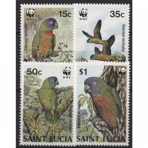 St. Lucia 1987 WWF Papageien Blaumaskenamazone 909/12 postfrisch