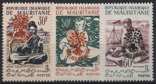 Mauretanien 1962 Internationales Flüchtlingsjahr 1960 mit Aufdruck III/V I postfrisch
